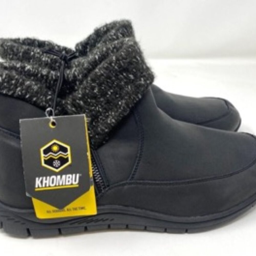 Khombu Billie Winter Ankle Boot Black Size 6 - Picture 3 of 6